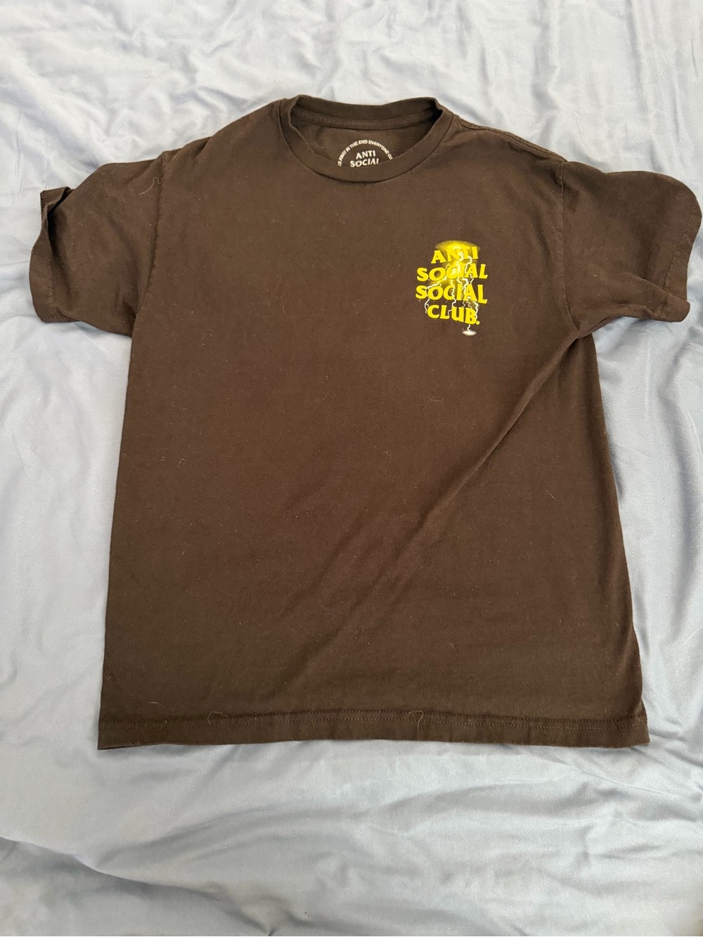 Anti Social Social Club Black Tee with Yellow Lightning Logo